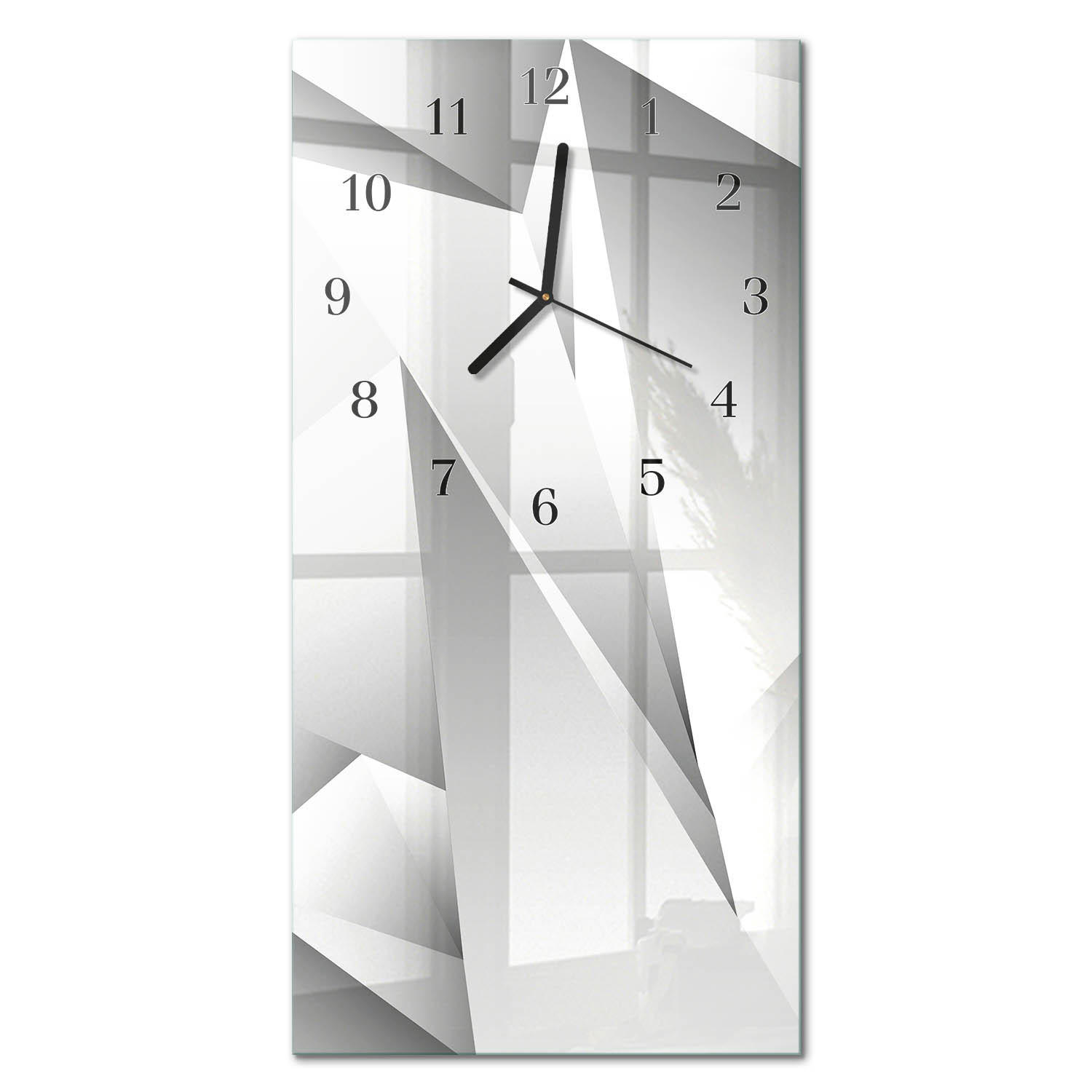 WANDUHR 60x30 cm - Eiffelturm - Weiß, Glas (30/60/0.4cm) - TULUP