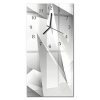 WANDUHR 60x30 cm - Eiffelturm - Weiß, Glas (30/60/0.4cm) - TULUP