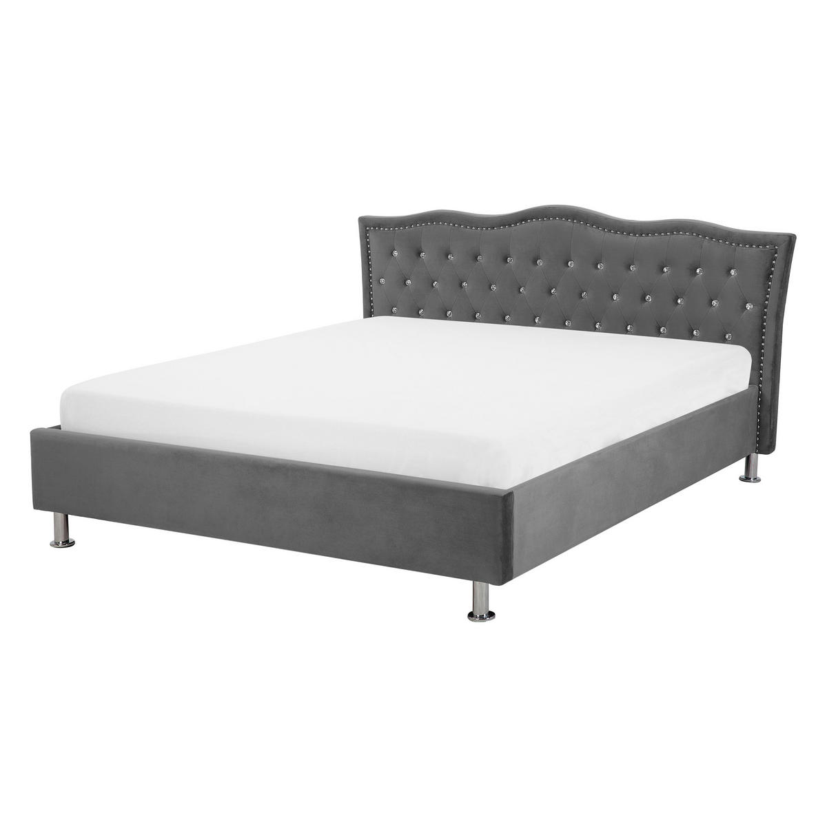 BETT 140/200 cm Dunkelgrau Metz - Dunkelgrau, Textil (140/200cm) - Beliani