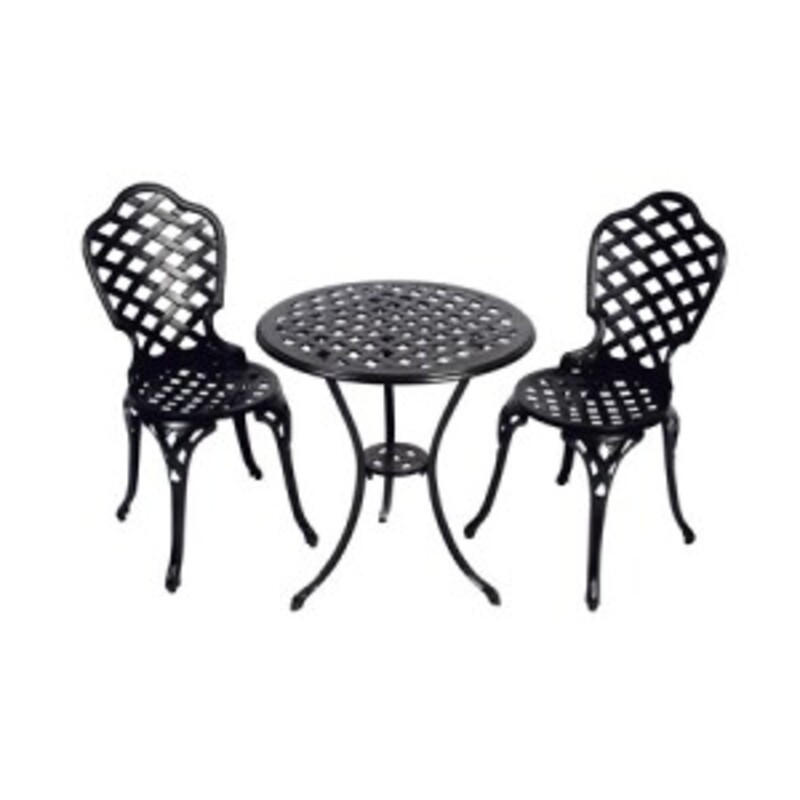 BISTRO-SET Leeds - Grau - 60/60/66 cm - Grau, Metall - Lesli Living