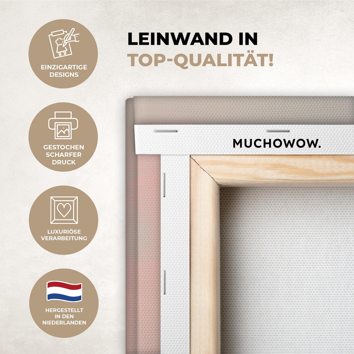 LEINWANDBILD Rotkehlchen - Zierpflanze - Blütenzweig Deko XXL 80x120 cm - Hellrosa, Textil (80/120cm) - MuchoWow