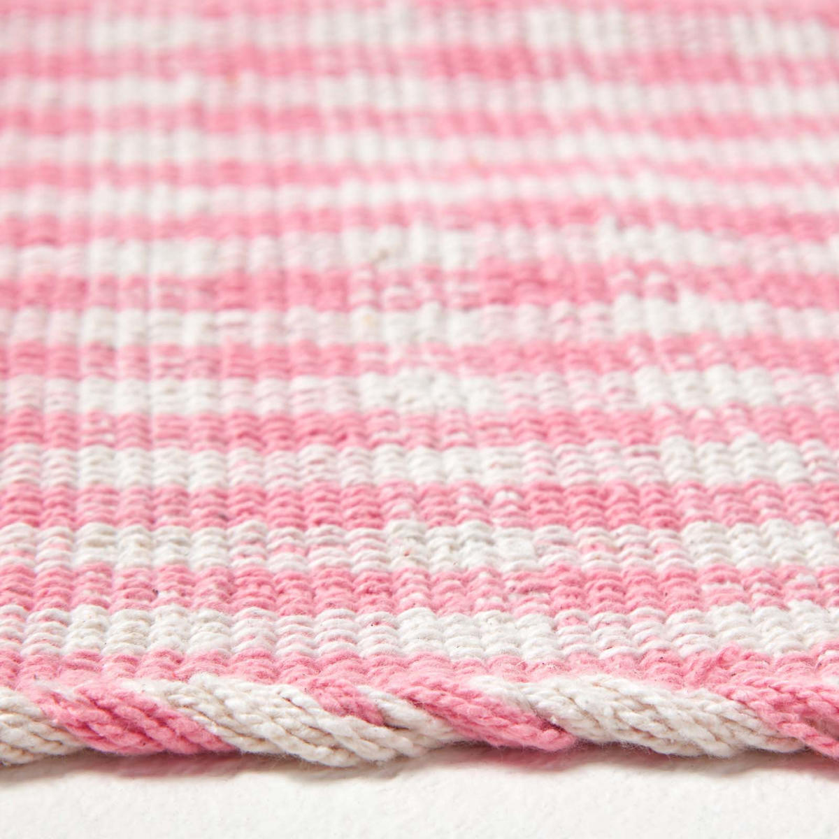 BAUMWOLLTEPPICH Vichy-Karo 60/90 cm - Rosa, Textil (60/90cm) - Homescapes