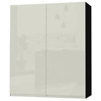 HÄNGESCHRANK Florence W4/80 Schwarz / RAL 1013 perlweiß HG 80 / 32,5 / 96cm - Weiß Hochglanz/Schwarz, Holz/Holzwerkstoff (80/96/32.5cm) - Feldmann-Wohnen