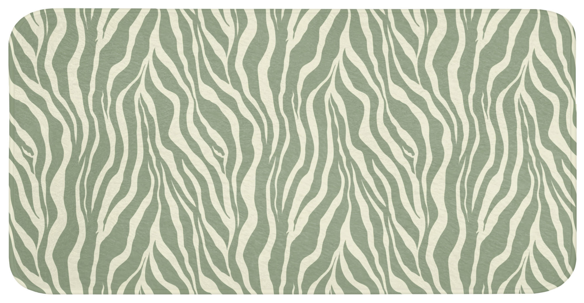 KOUPELNOVÁ PŘEDLOŽKA Zebra - Motiv - zelená 120x60 cm - šalvějově zelená, textil/plast (120/60cm) - OnlyWow