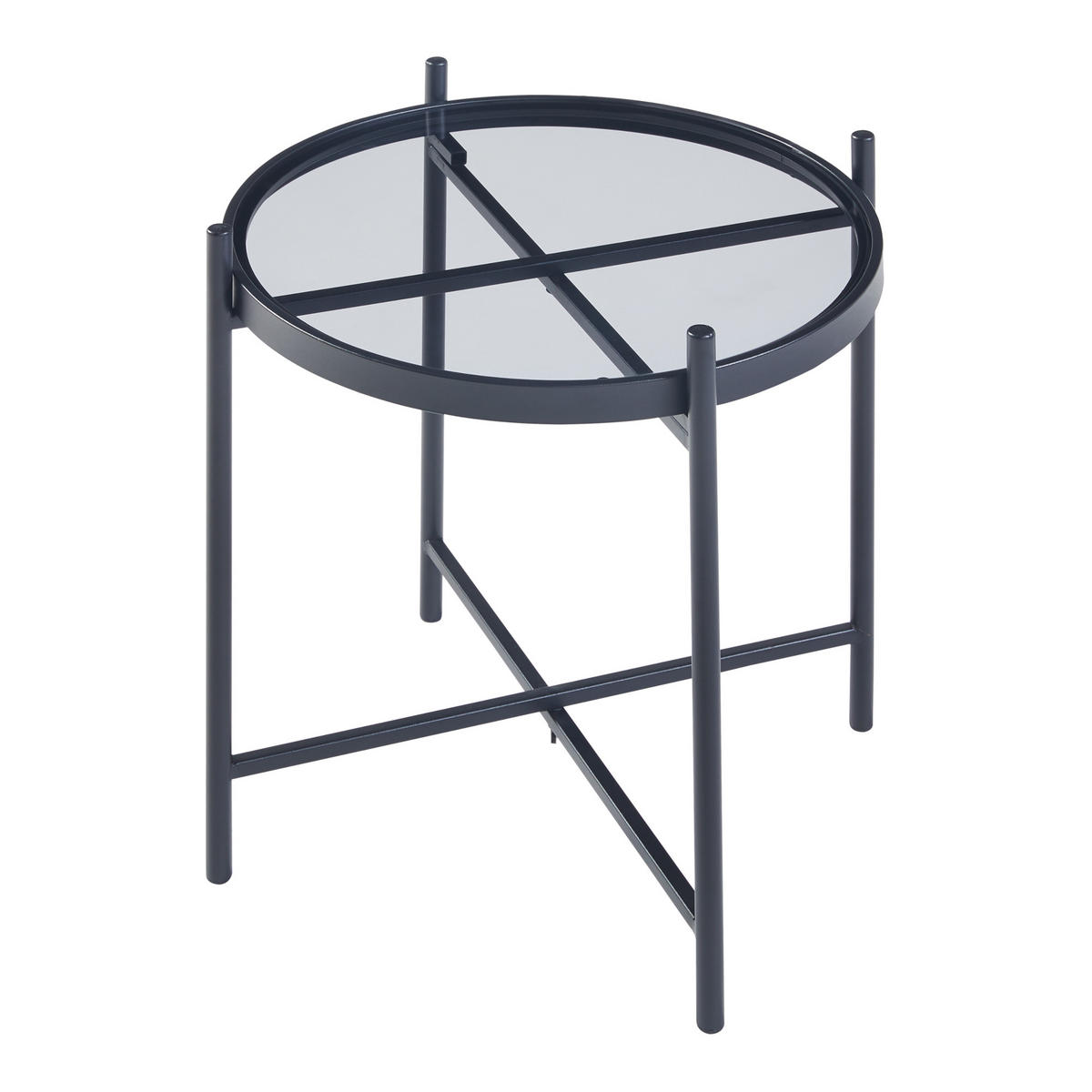 BEISTELLTISCH Lier - Schwarz, Glas/Metall (41.5/41.5/46cm) - [en.casa]