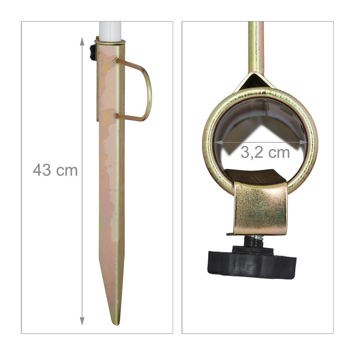 TRÁVNY bodec - hnedá, kov/plast (20/43/5cm) - Relaxdays