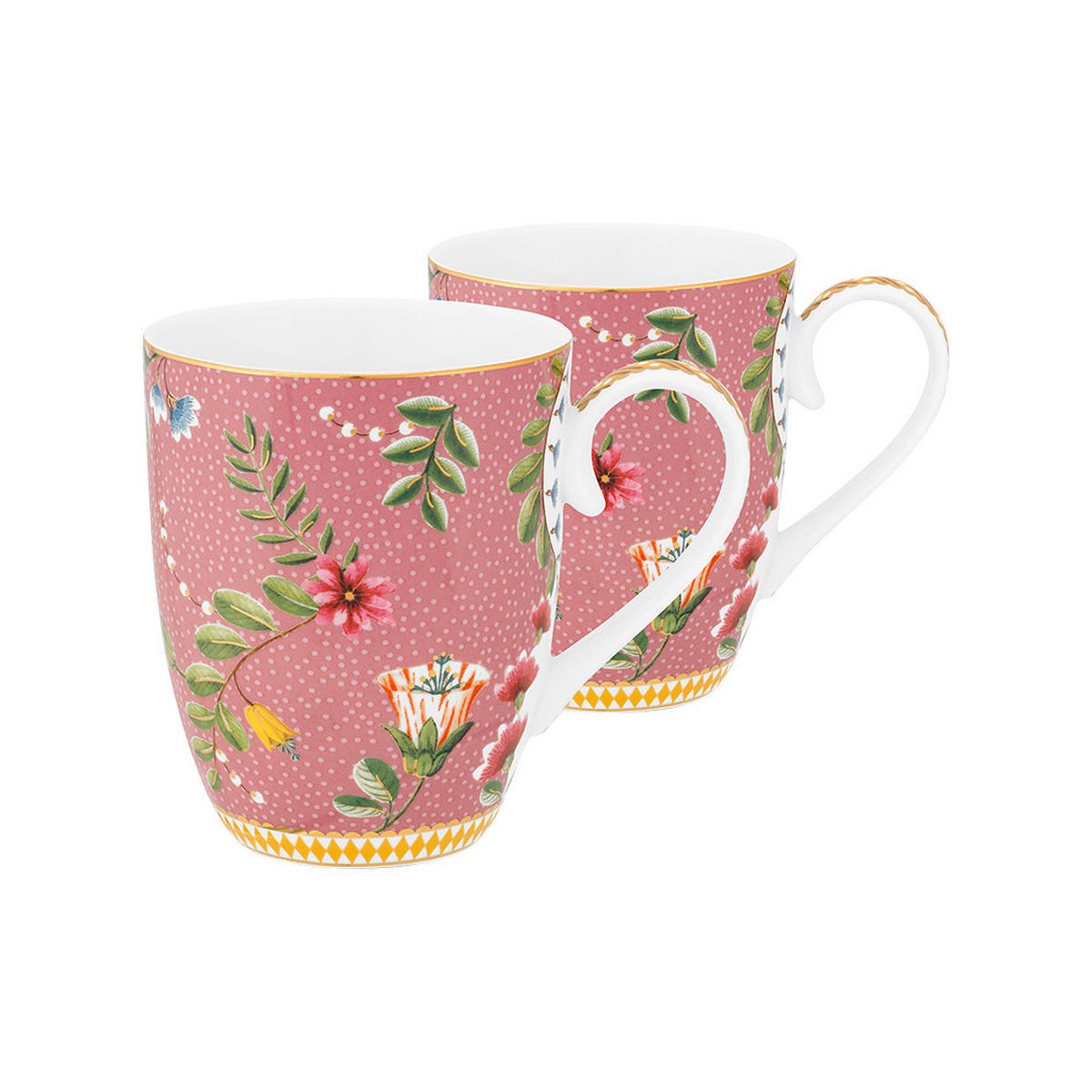 BECHER 2er-Set Large la majorelle rosa 350 ml - Rosa, Keramik (0.35L) - Pip Studio