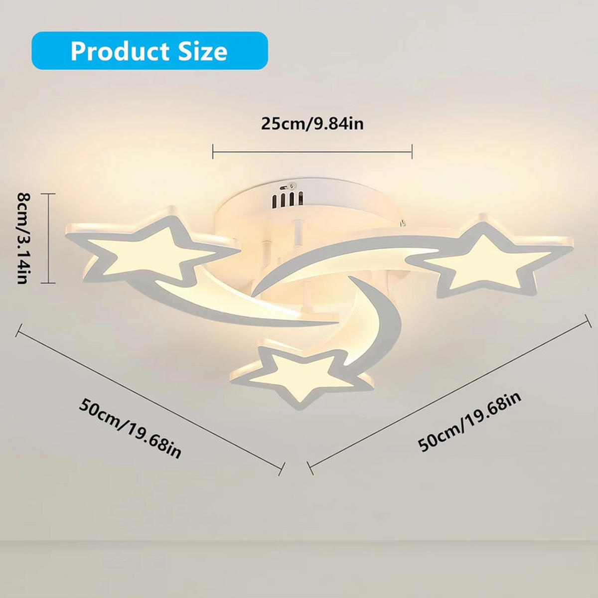 LED-DECKENLEUCHTE 50x8 cm Dimmbares Design - Weiß, Kunststoff (50/50/8cm) - Coonoor