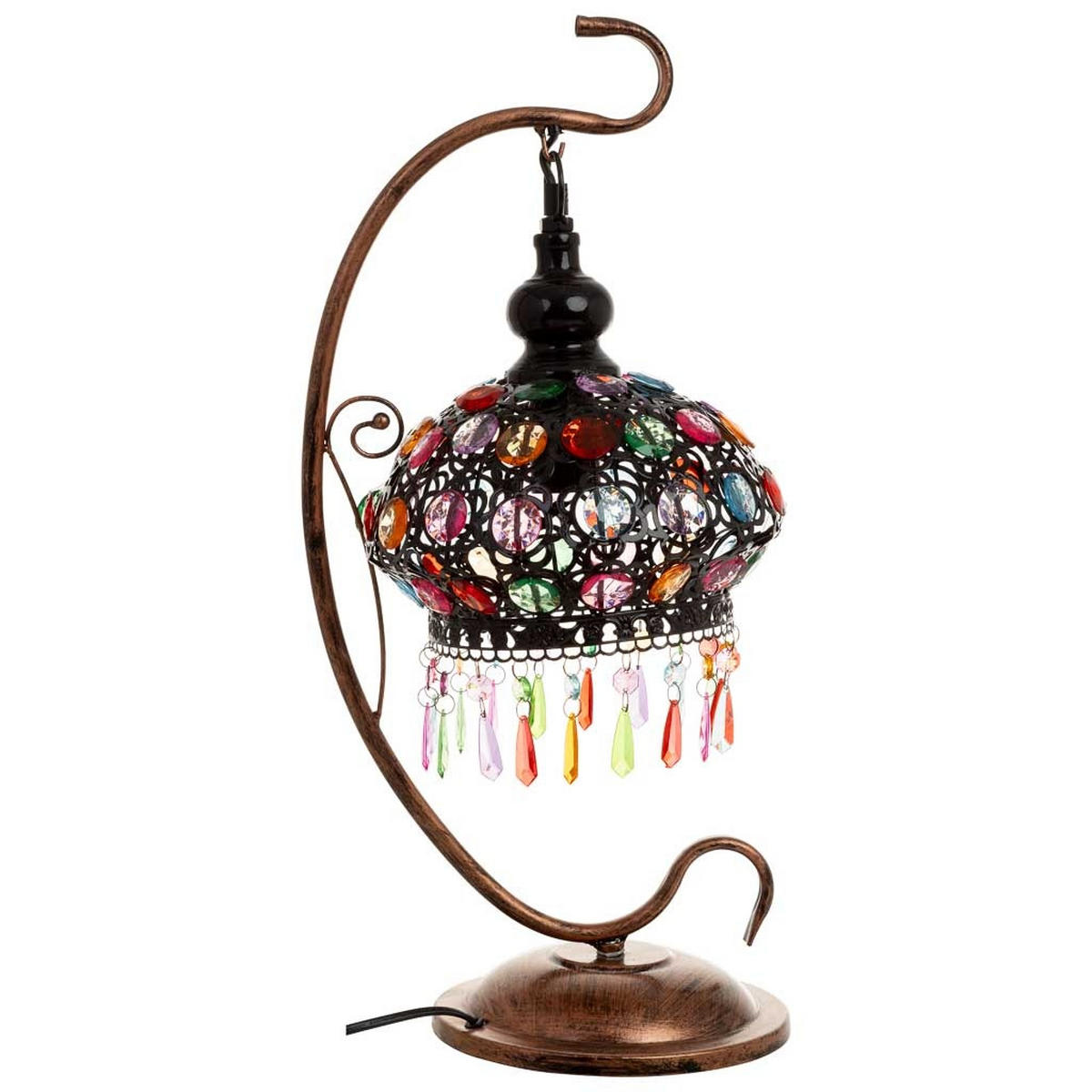 LAMPE aus Metall und Glas, 27x22x55cm - Multicolor, Metall (22/27/55cm) - Wanderlust