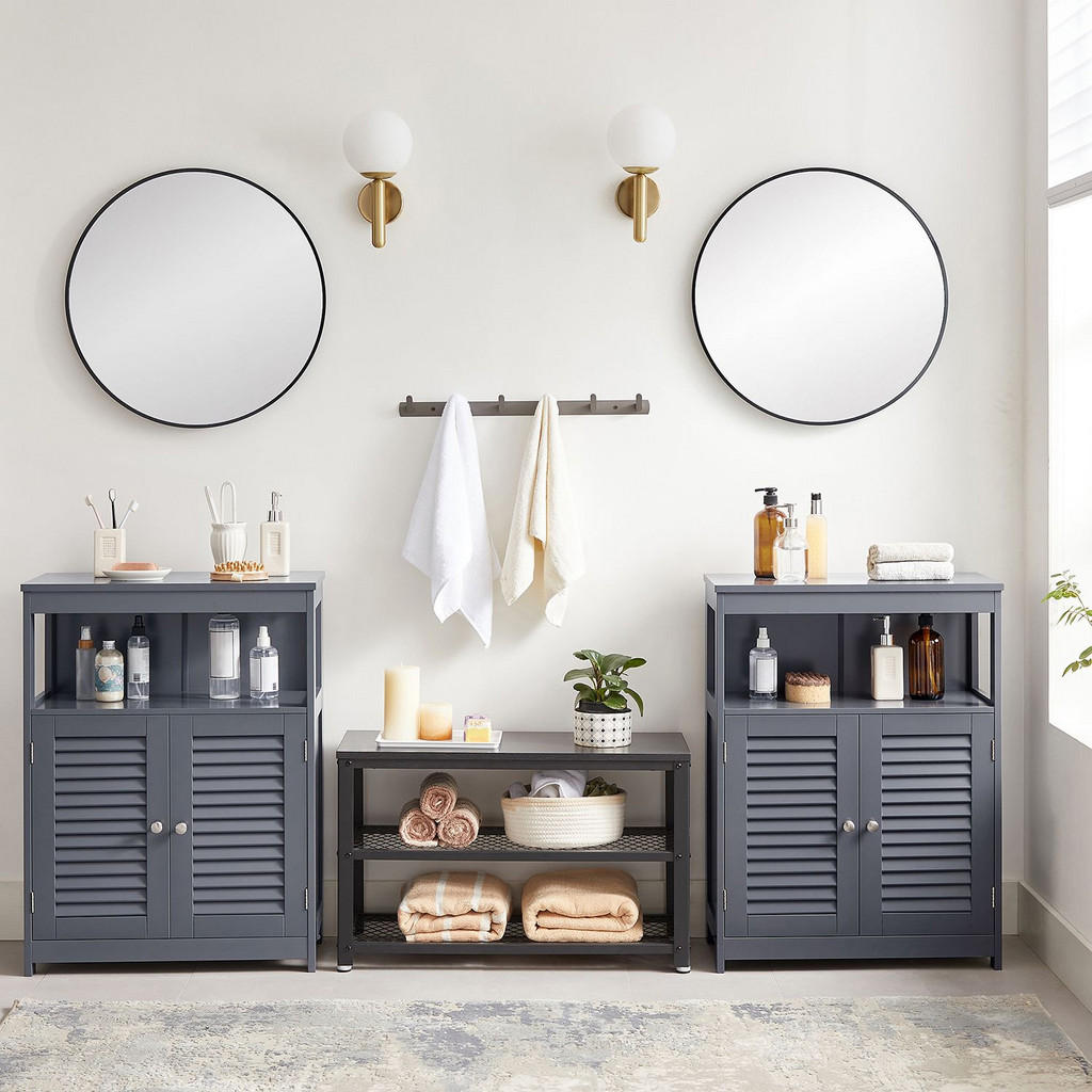 Thumbnail - Hansiro Badezimmerschrank, Grau, Holzwerkstoff, 60x80x30 cm, Badezimmer, Badezimmerschränke, Midischränke
