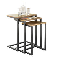 COUCHTISCH 3er Set Braun - Naturfarben, Holzwerkstoff (30/46/61cm) - SoBuy