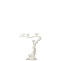 DEKOOBJEKT VOGEL AUF ZWEIG Weiß - Weiß, Glas/Naturmaterialien (18.5/46/38cm) - J-Line
