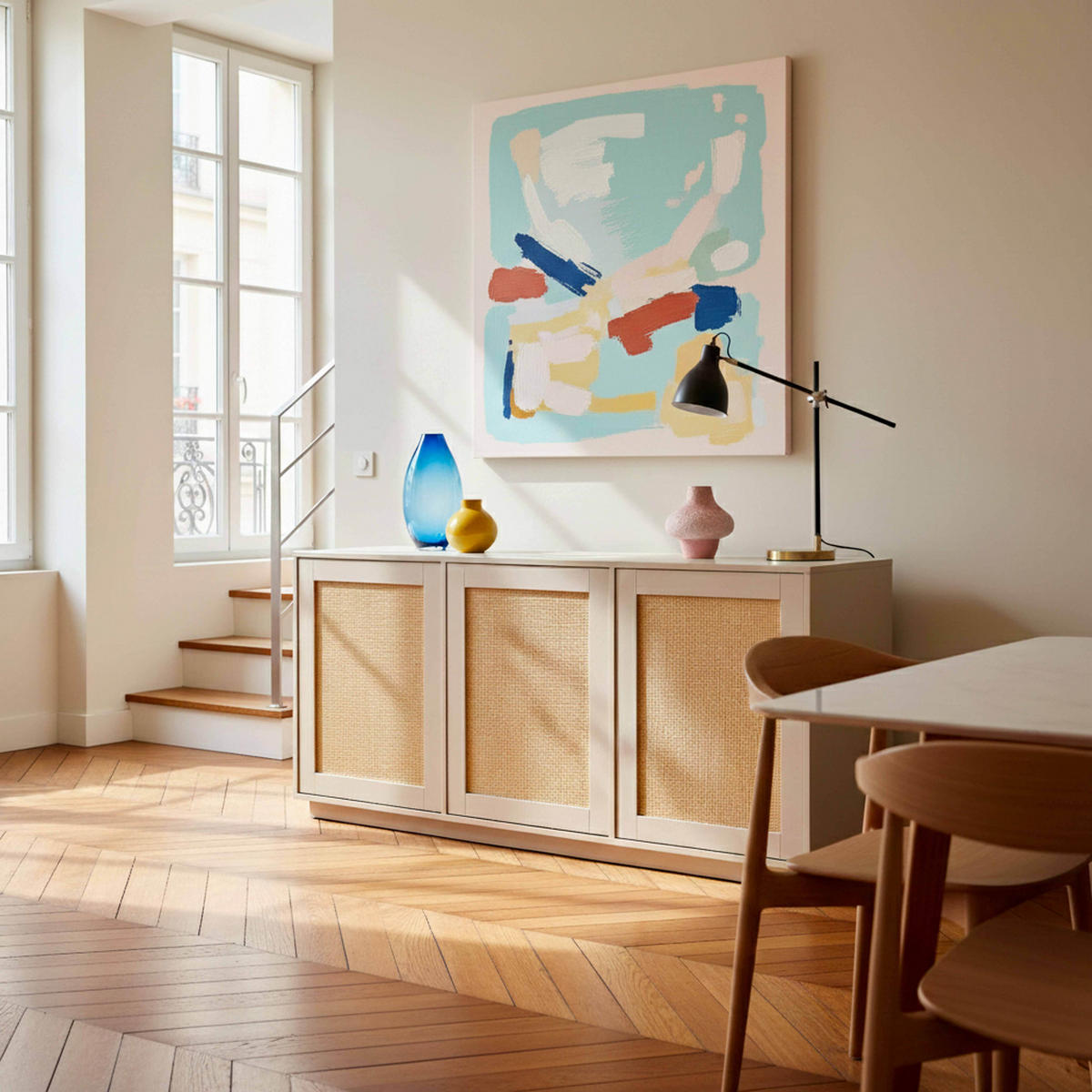 TV-MÖBEL, Beige - Beige, Holz (160/74/40cm) - Oviala