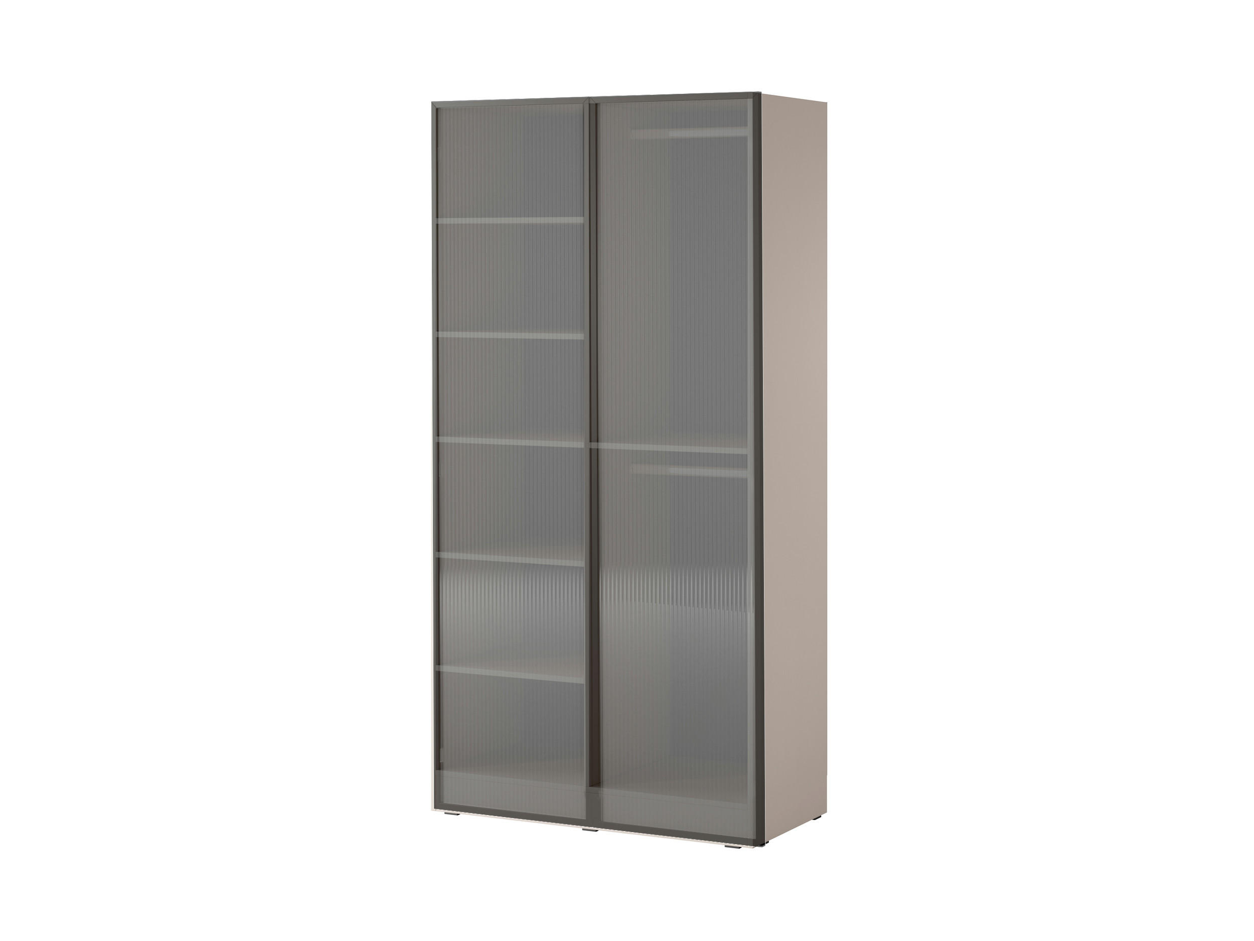 DREHTÜRENSCHRANK - Schrank Minewra 100 - Beige Flutes - Beige, Holzwerkstoff (101/200/51cm) - Möblo