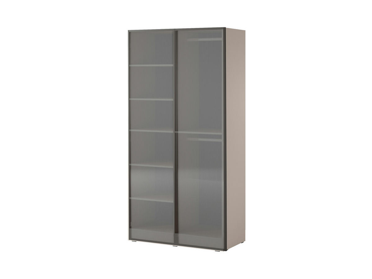 DREHTÜRENSCHRANK - Schrank Minewra 100 - Beige Flutes - Beige, Holzwerkstoff (101/200/51cm) - Möblo