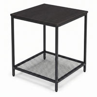 BEISTELLTISCH mit Gitterablage quadratisch Schwarz 45/45/55 cm - Schwarz, Metall (45/45/55cm) - SCENA LIVING