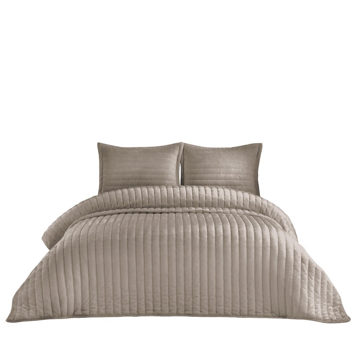 TAGESDECKE 230/260 cm Set 3-teilig mit Kissenbezügen #01 Beige - Beige, Textil (230/260cm) - ROLFNERS