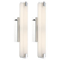 LED WANDLEUCHTE Chrom satiniertes Glas 2er Set - Silberfarben, Glas (6/9.4/38cm) - Globo Lighting
