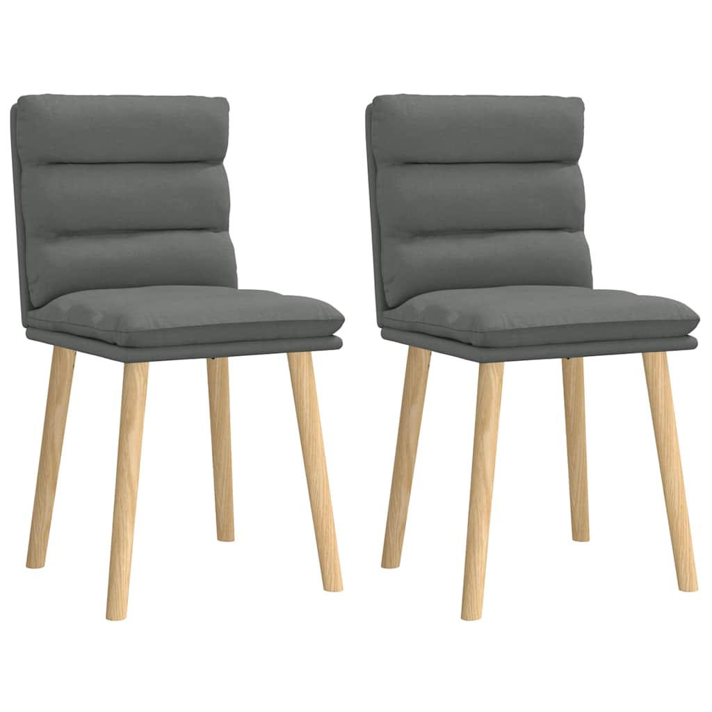 ESSZIMMERSTÜHLE 2 Stk. Dunkelgrau Stoff 45*54*86cm - Dunkelgrau, Metall (45/86/54cm) - ZMH