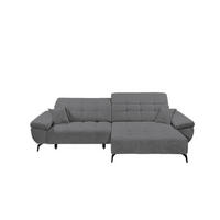 ECKSCHLAFSOFA mit Schlaffunktion & elektrischer Sitztiefenverstellung - Schwarz Hochglanz/Silberfarben, Holz/Holzwerkstoff (170/297cm) - ed exciting design