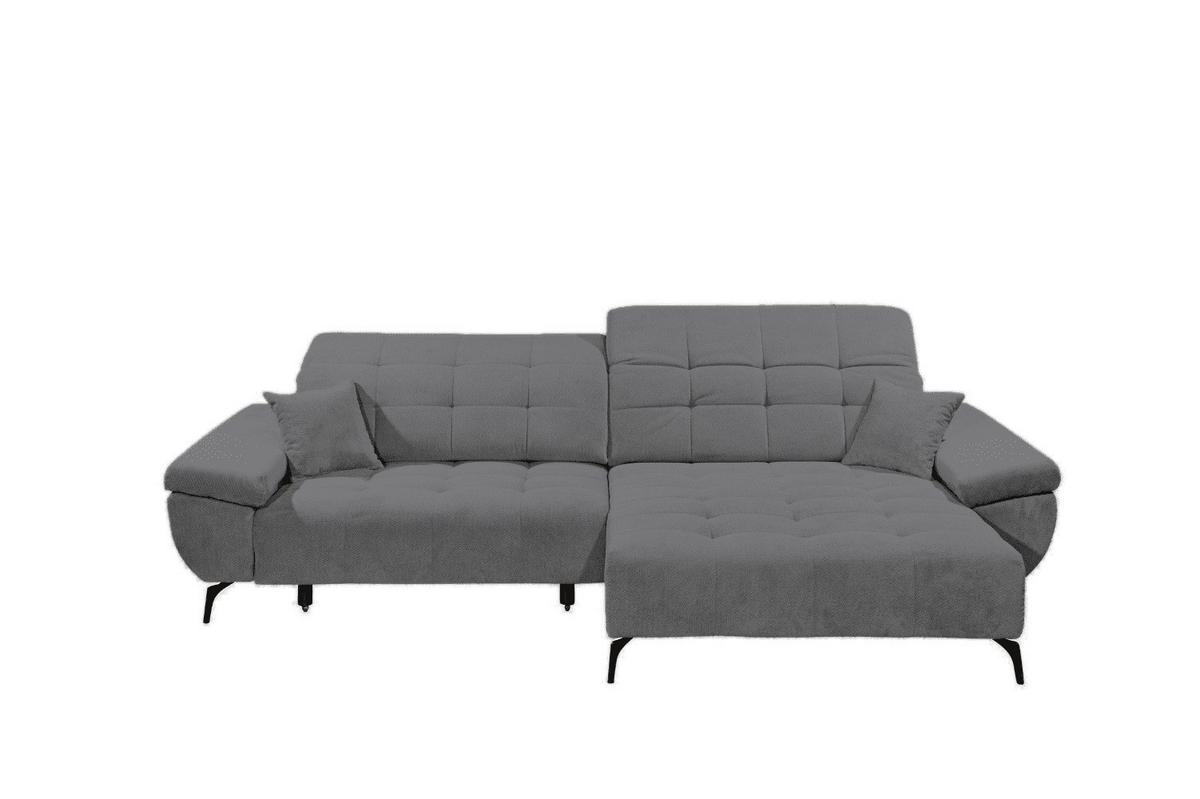 ECKSCHLAFSOFA mit Schlaffunktion & elektrischer Sitztiefenverstellung - Schwarz Hochglanz/Silberfarben, Holz/Holzwerkstoff (170/297cm) - ed exciting design