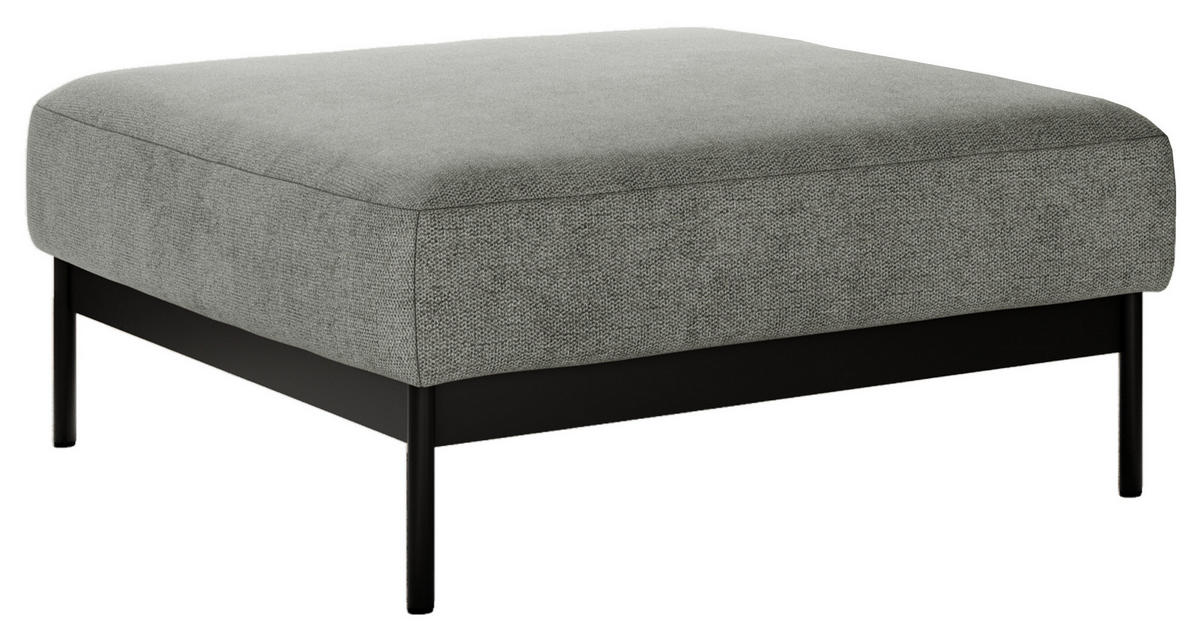SCHLAFSOFA SALENTO Grau Struktur - Schwarz/Grau, Textil/Metall (221/82/193cm) - MKS