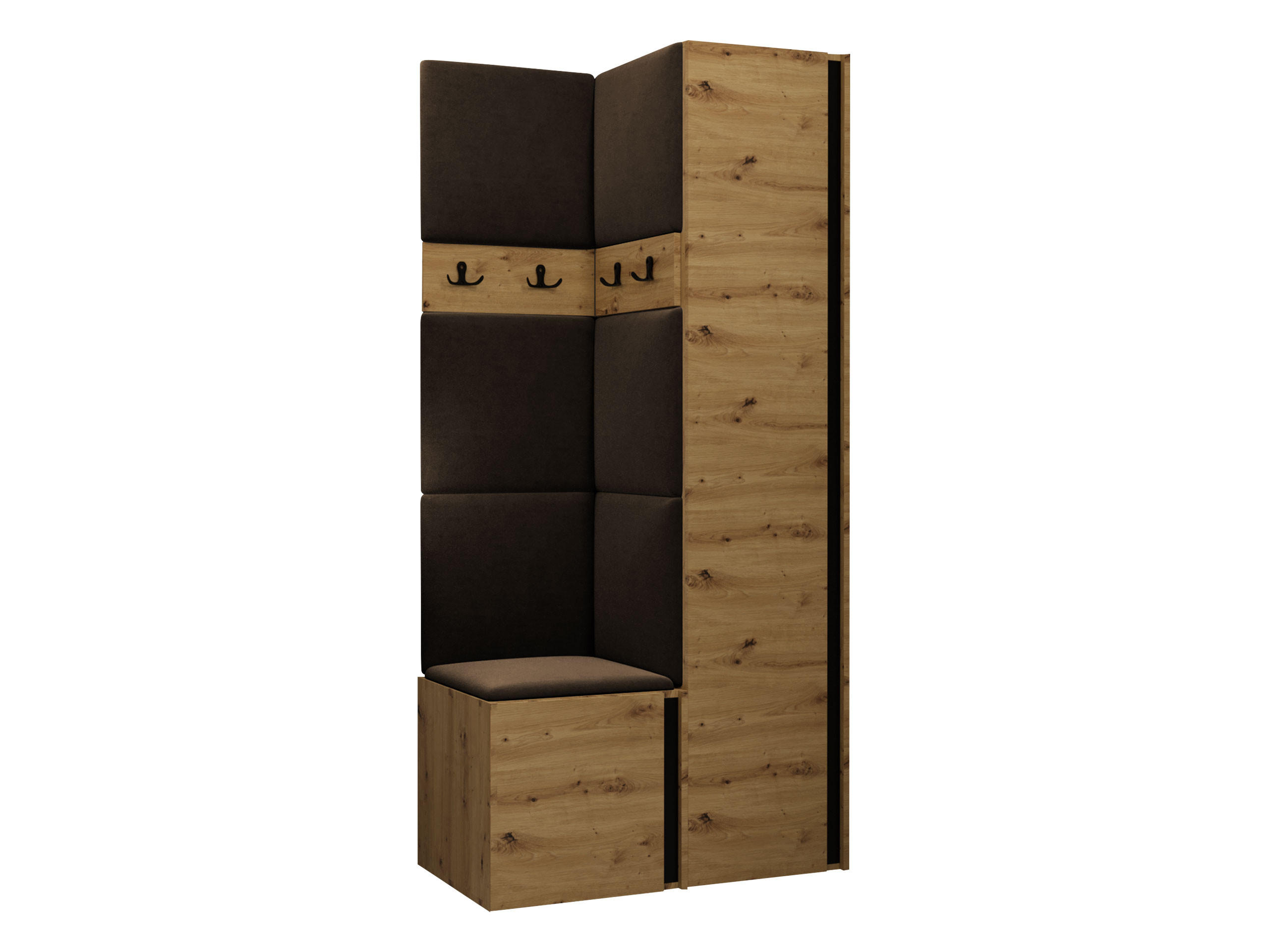 GARDEROBEN-SET Orion XXIV - Eiche Artisan/Braun, Holzwerkstoff/Kunststoff (82/186/46cm) - MIRJAN24