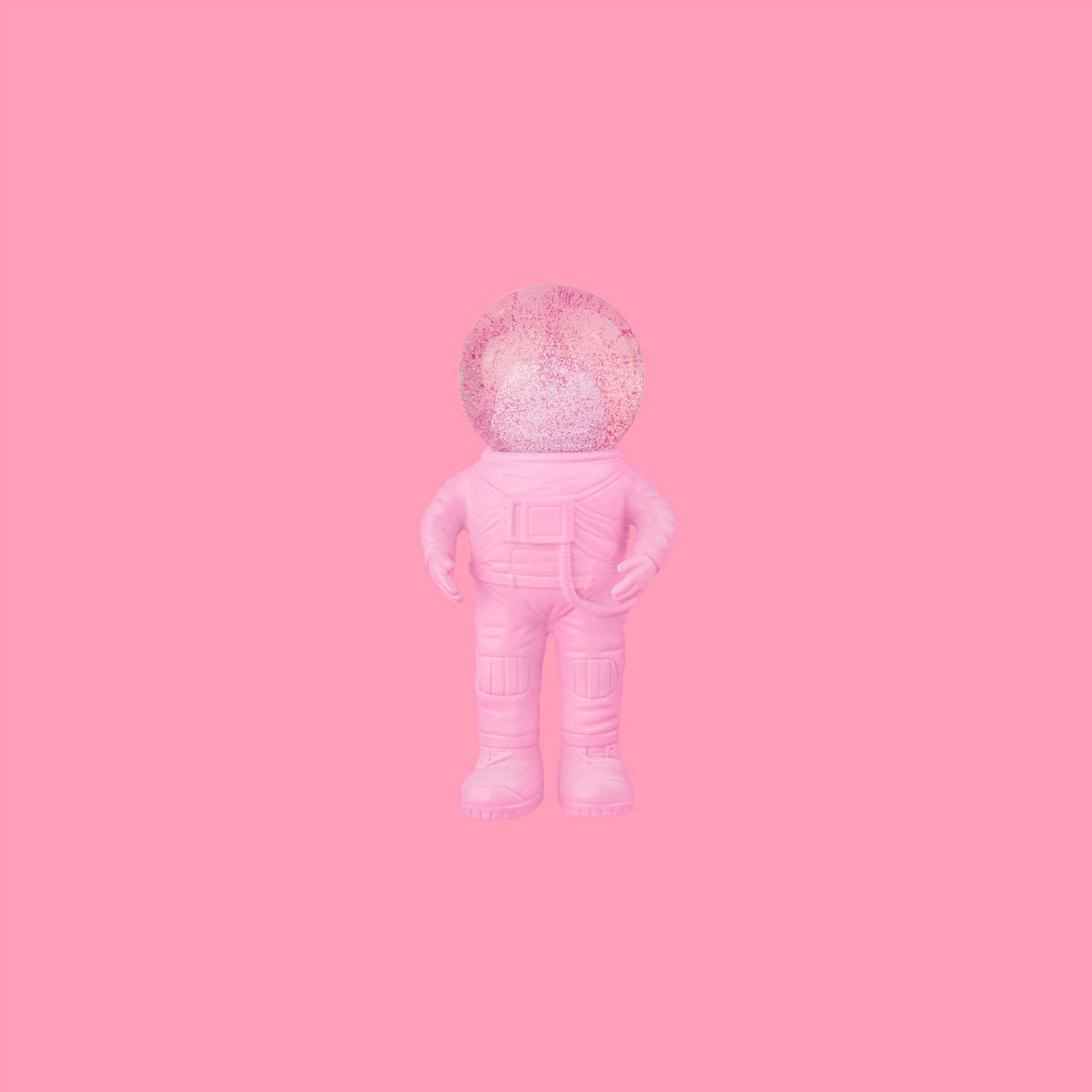 SCHNEEKUGEL Summerglobe The Astronauts Small, Glas / Polyresin, Pink, 13 cm - Rosa, Glas (6/13/5cm) - Donkey Products