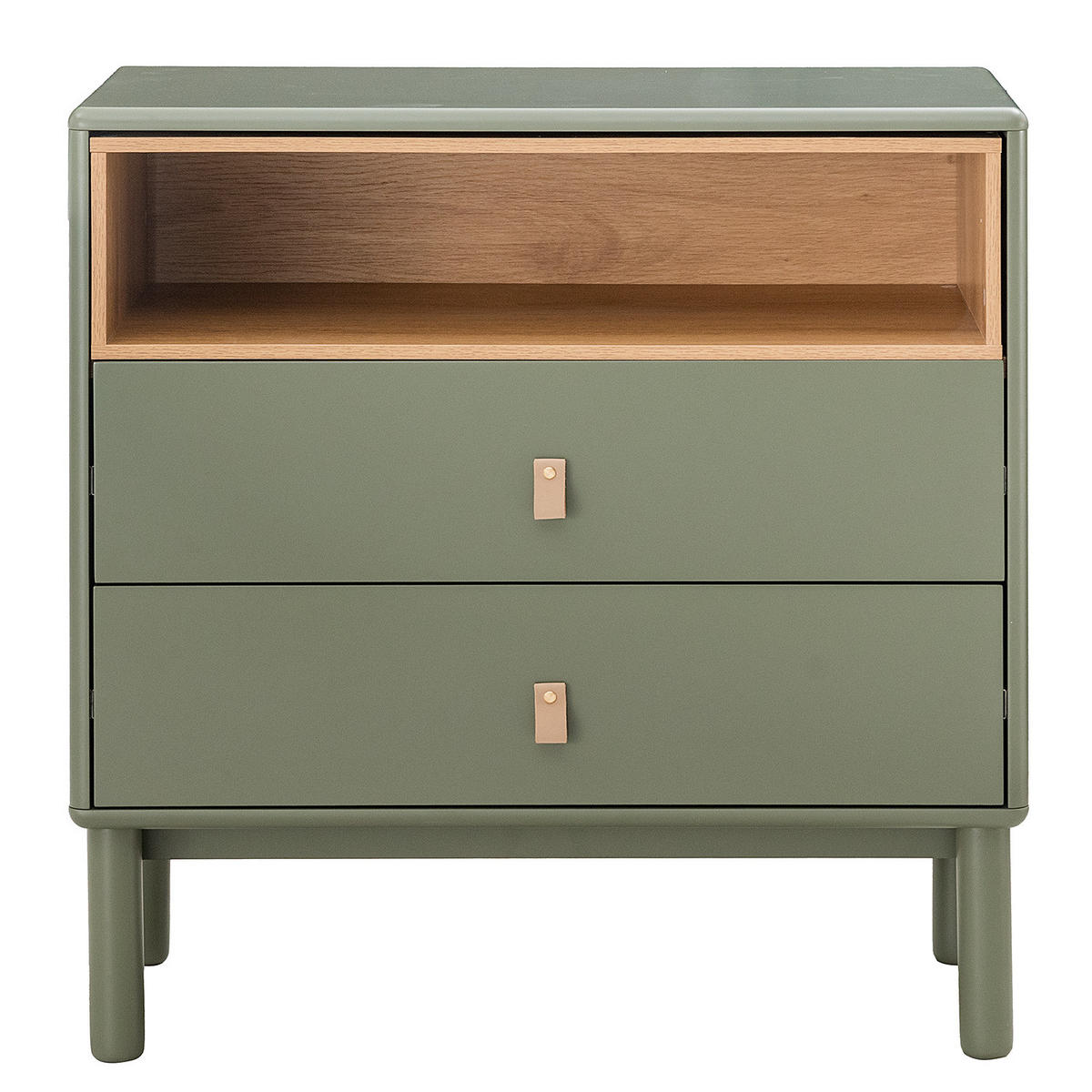KOMMODE - Breite 80 cm - Braun/Olivgrün, Holz/Holzwerkstoff (80/80/40cm) - home24