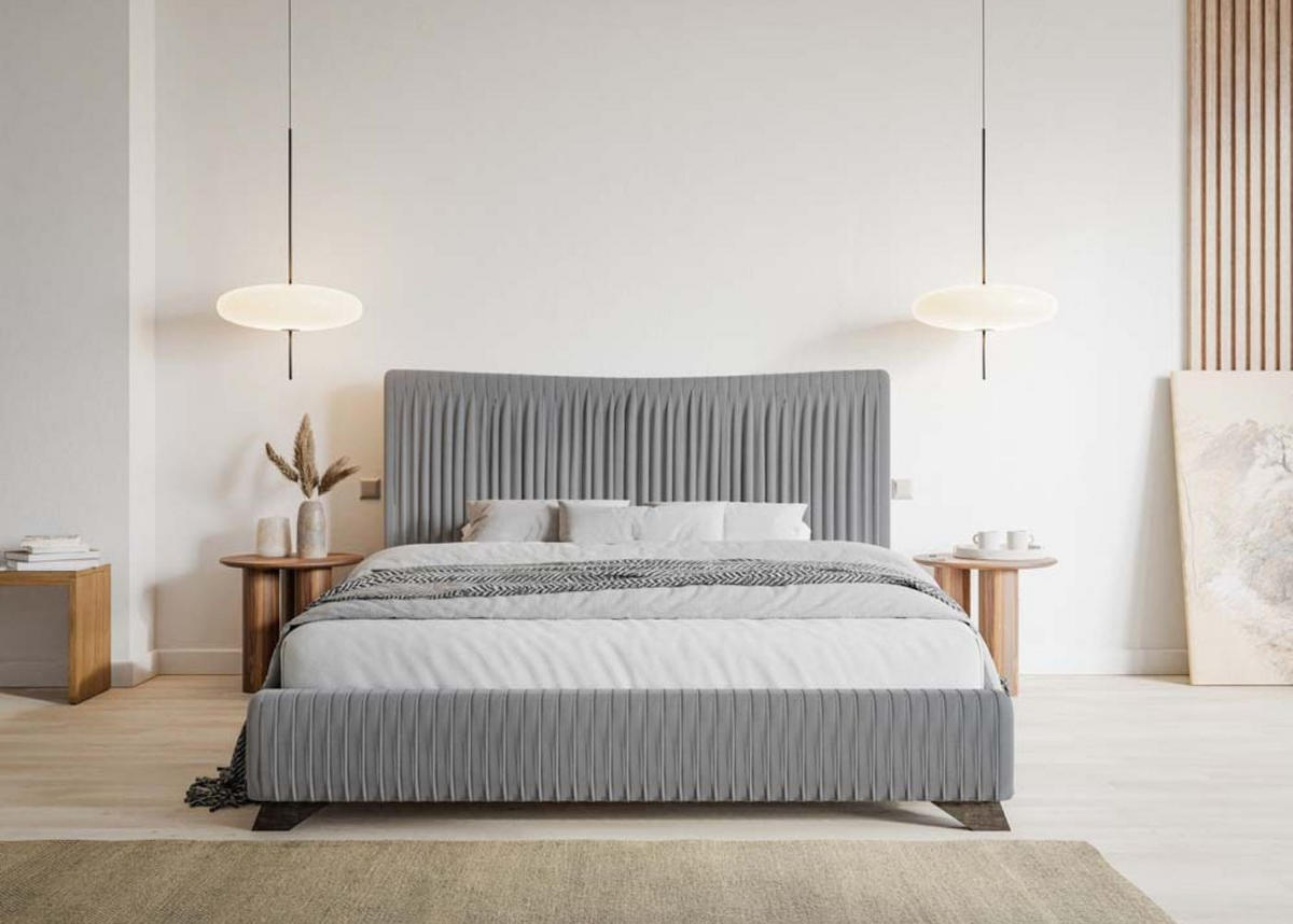POLSTERBETT Bratan Grau 160/200 cm - Braun/Grau, Holz/Textil (160/200cm) - Selsey