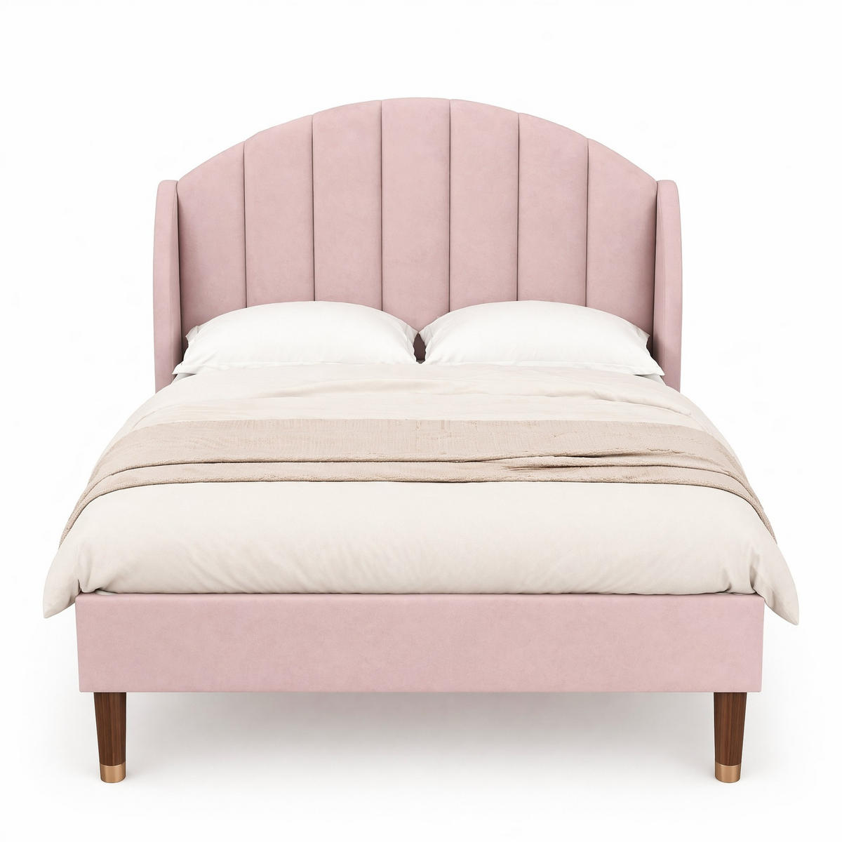 POLSTERBETT 90/200 cm in Pink Samt mit Lattenrost und Kopfteil - Rosa, Holzwerkstoff/Textil (90/200cm) - CHICFURN