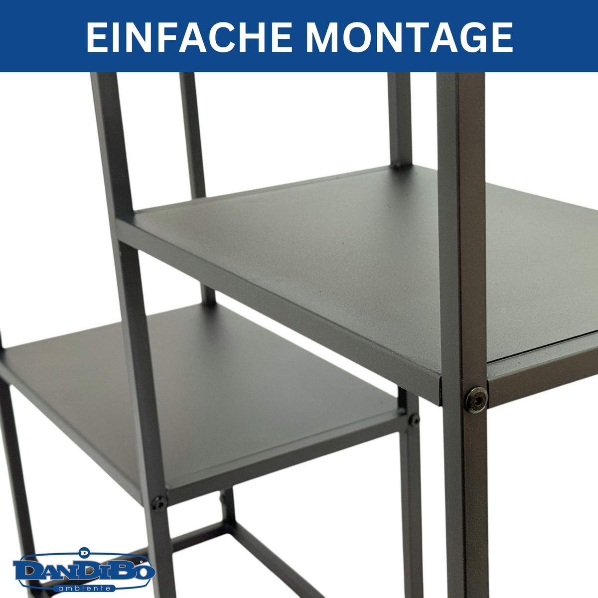 KONSOLENTISCH Schmal Metall Schwarz 80 x 80 x 26 cm - Schwarz, Metall (26/80/80cm) - DanDiBo