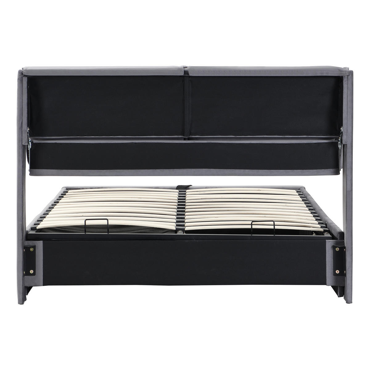 POLSTERBETT 140x200cm Grau Mit Hydraulik & 3 Schubladen - Grau, Textil (140/200cm) - FLIEKS