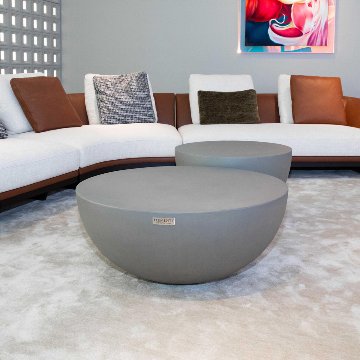 COUCHTISCH CHRONOS Mittel aus Beton 87 x 87 x 35 cm - Grau, Naturmaterialien (87/87/35cm) - Elementi