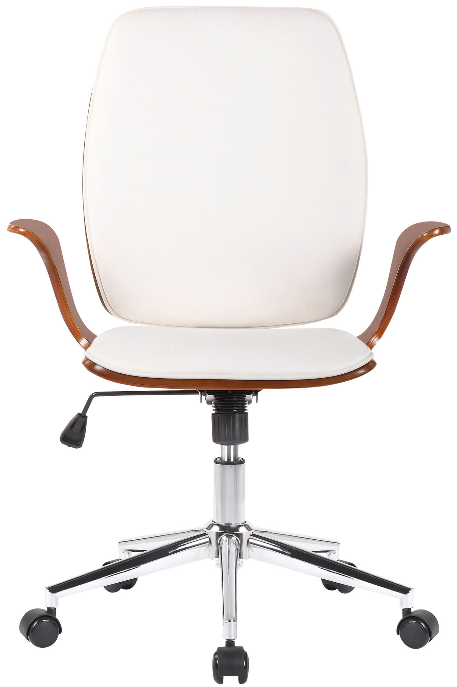 BÜROSTUHL Burton, Kunstleder Walnuss/Weiß - Weiß, Textil/Metall (67/101/68cm) - TPFLiving