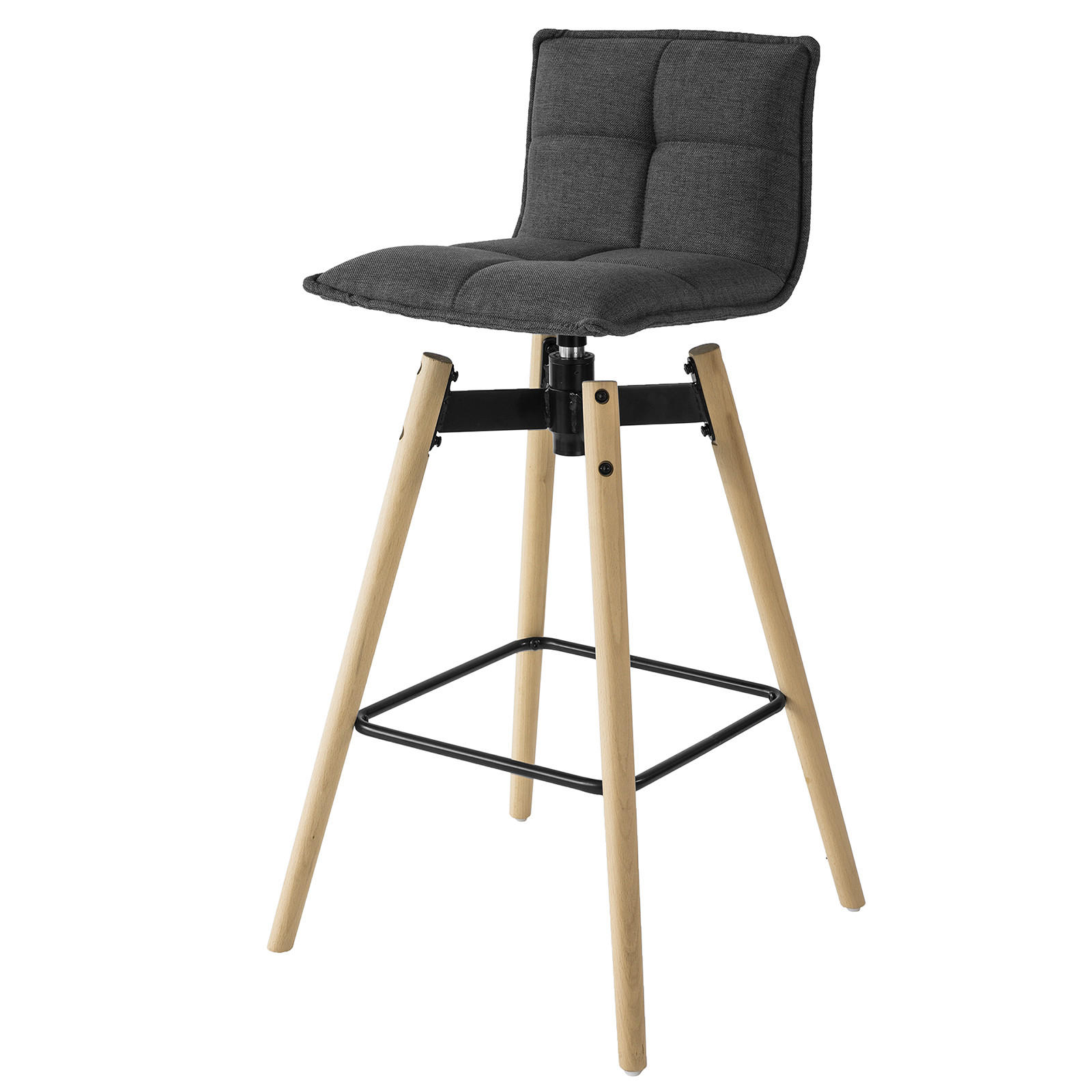 BARHOCKER 360° drehbar Grau - Grau, Holzwerkstoff (38/98/36cm) - SoBuy
