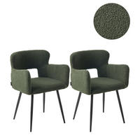 ÉTKEZŐSZÉK 2 darabos Szett Bársony Sötétzöld Sanilac - sötétzöld, textil/fém (54/76/50cm) - Beliani