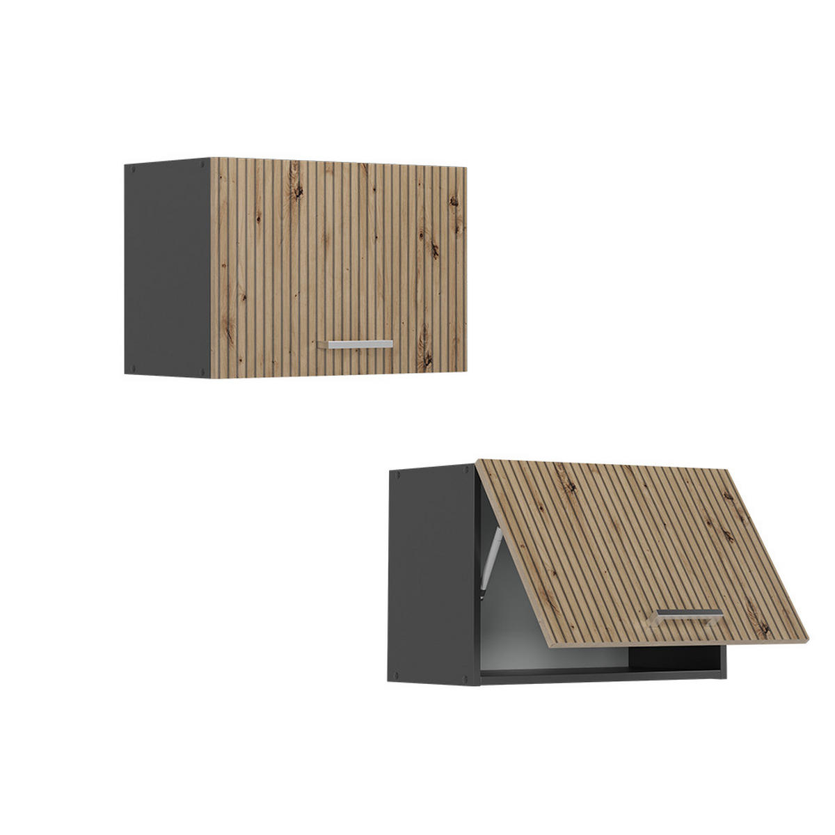 HÄNGESCHRANK R-Line Artisan-Eiche 60 cm Flach - Anthrazit/Eiche Artisan, Holzwerkstoff (60/40/31cm) - Vicco
