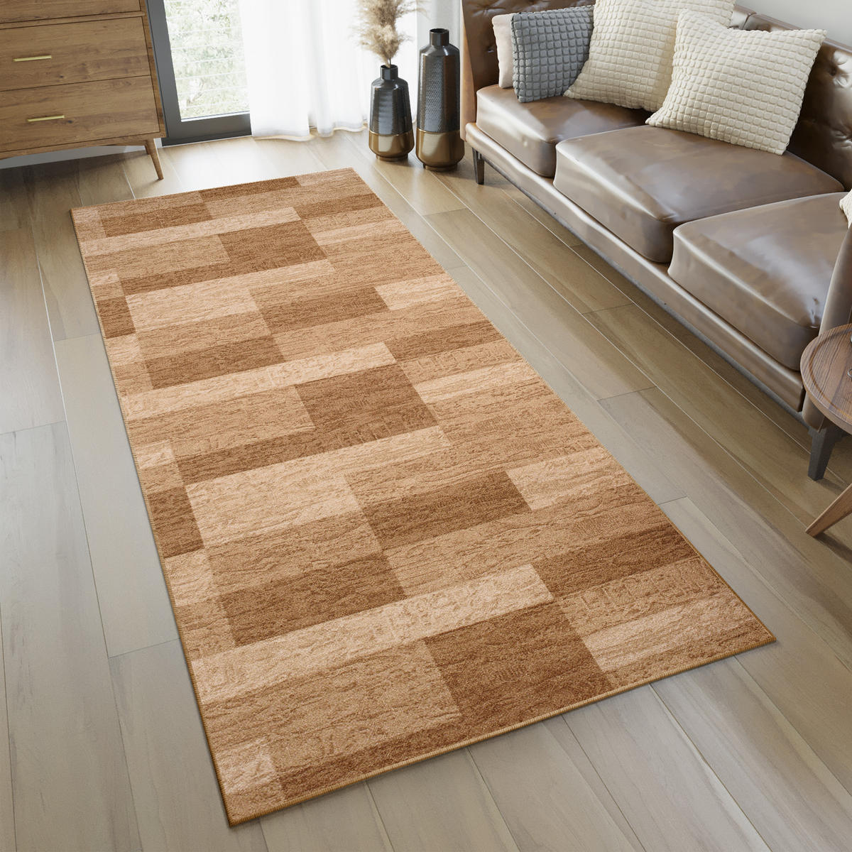 TEPPICHLÄUFER Anti-Rutsch Beige rutschfest Gummiunterlage 100/1300 cm - Beige, Textil (100/1300cm) - Tapiso