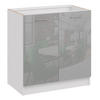 KÜCHENUNTERSCHRANK D80 2D grau glanz - Grau, Holzwerkstoff (80/82/44cm) - roe furniture