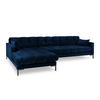 ECKSOFA links Mamaia aus Samt königsblau 5 Sitzplätze - Blau, Textil (185/293cm) - Micadoni