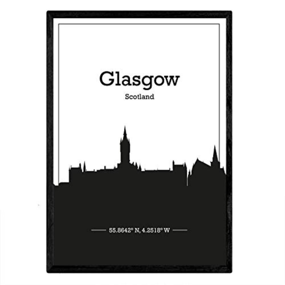 POSTER Glasgow Skyline A3 Rahmenlos - Klar, Papier (29.7/5/42cm) - Nacnic