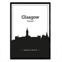 POSTER Glasgow Skyline A3 Rahmenlos - Klar, Papier (29.7/5/42cm) - Nacnic