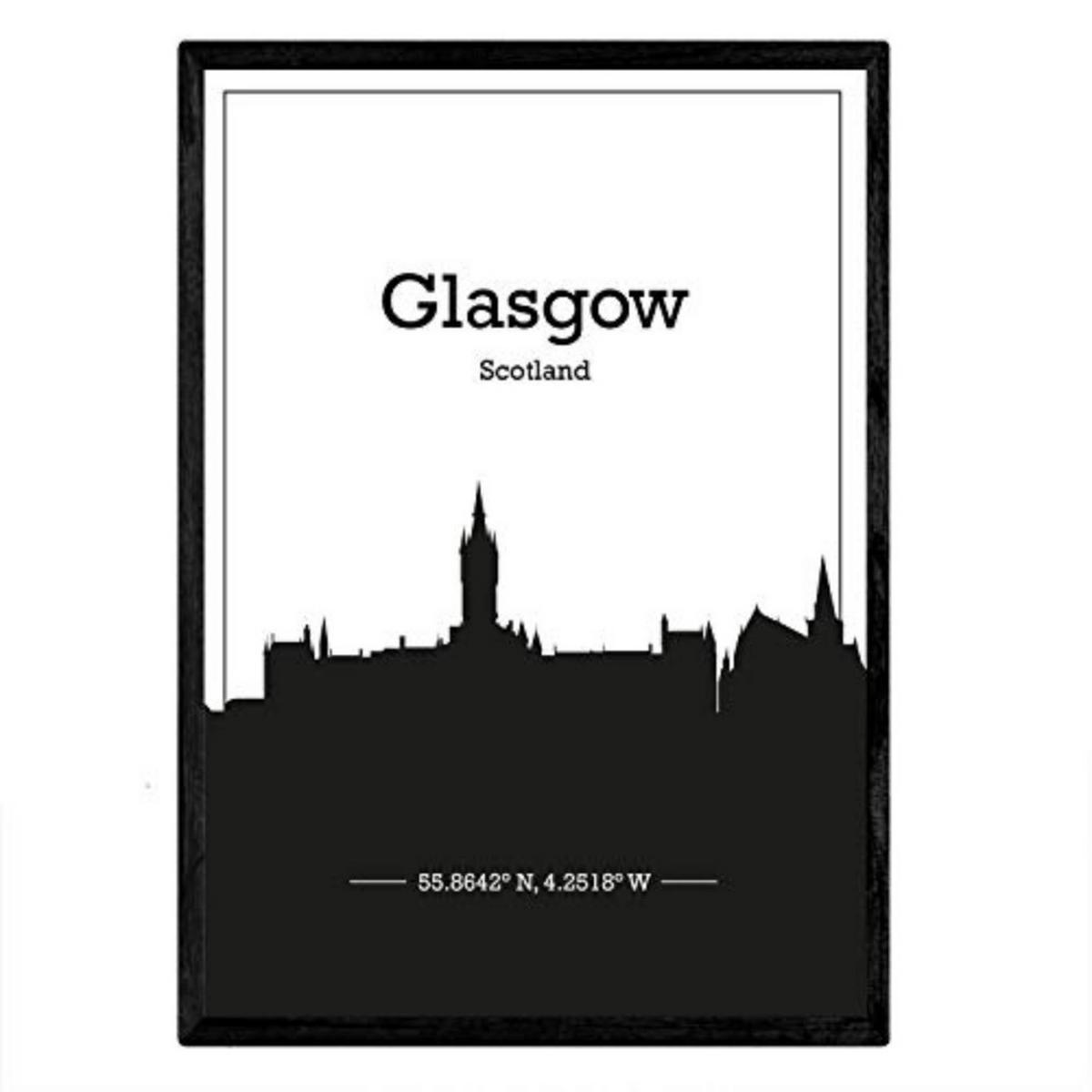 POSTER Glasgow Skyline A3 Rahmenlos - Klar, Papier (29.7/5/42cm) - Nacnic