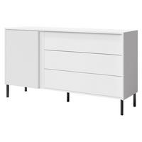 SIDEBOARD Mia 03 - Schwarz/Weiß, Holzwerkstoff/Metall (145/80/41cm) - MIRJAN24