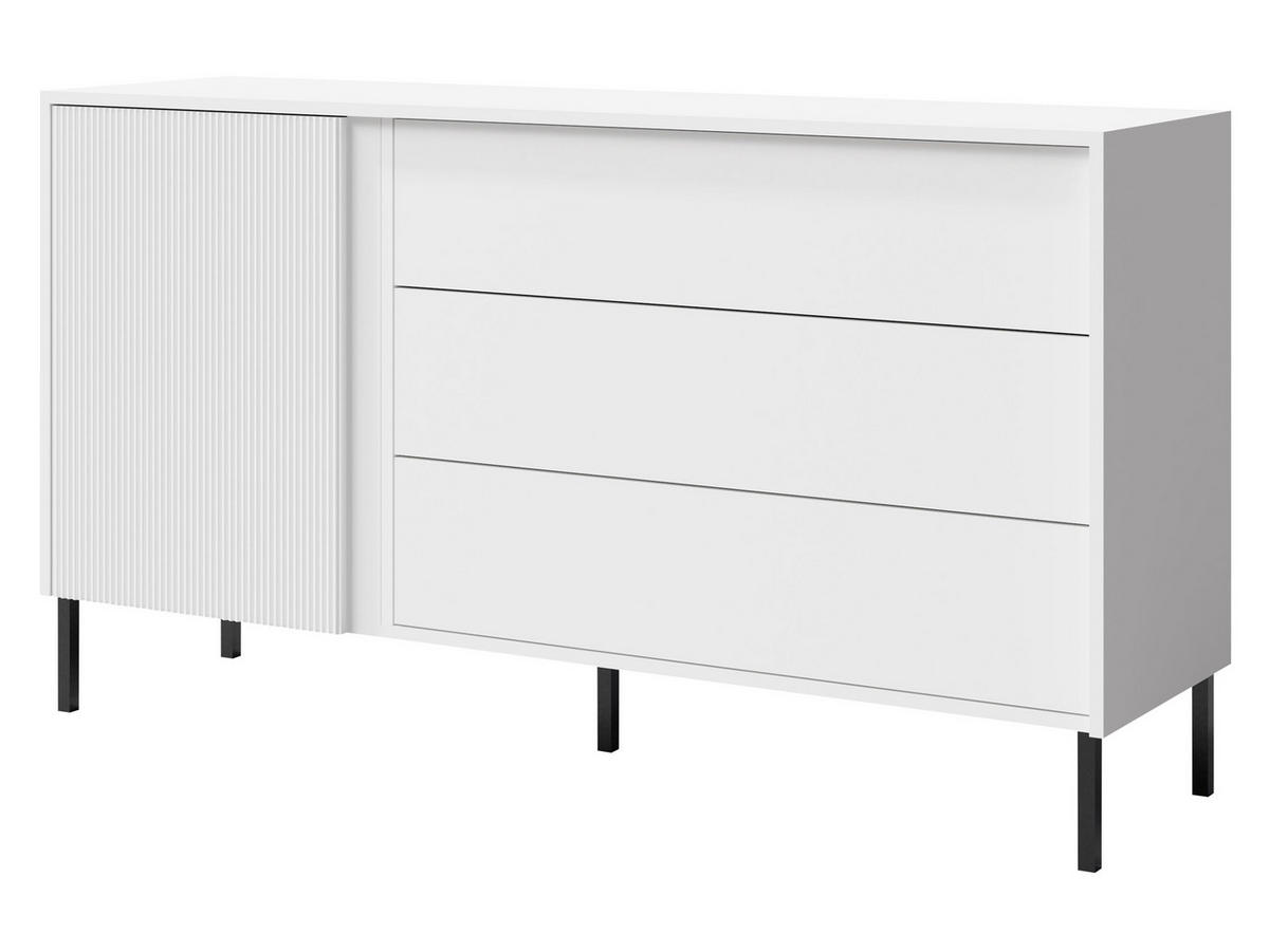SIDEBOARD Mia 03 - Schwarz/Weiß, Holzwerkstoff/Metall (145/80/41cm) - MIRJAN24