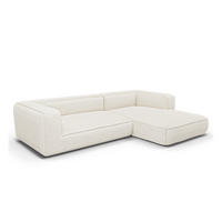 ECKSOFA rechtwinklig SOFIA Frottee Creme 255cm - Creme, Textil (255/166cm) - Premium Interiors