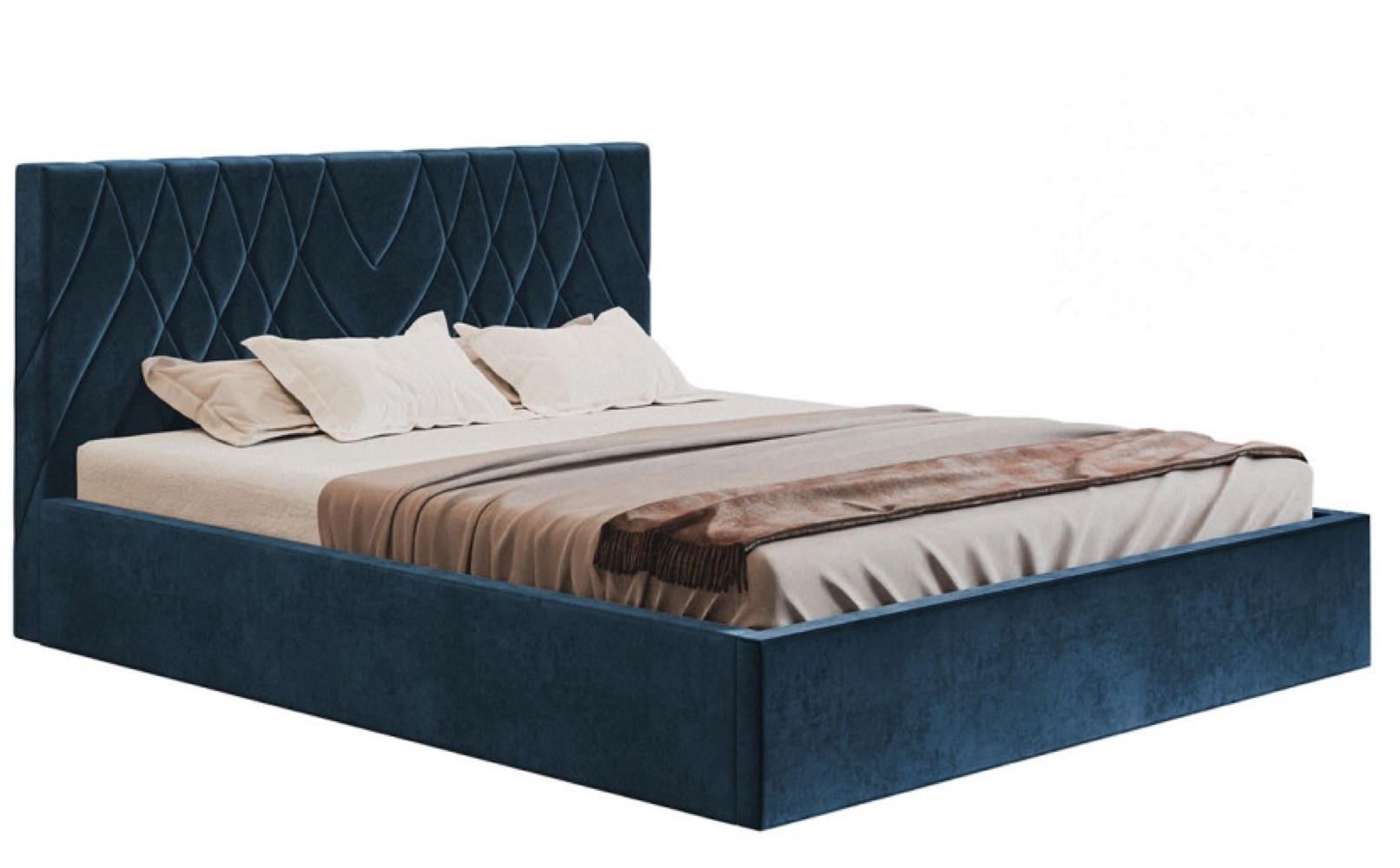 BETT Blau OLDO 5 Gepolstert Hydrophobe Stoff 120x200 cm - Blau/Schwarz, Textil (120/200cm) - Sepro Meble