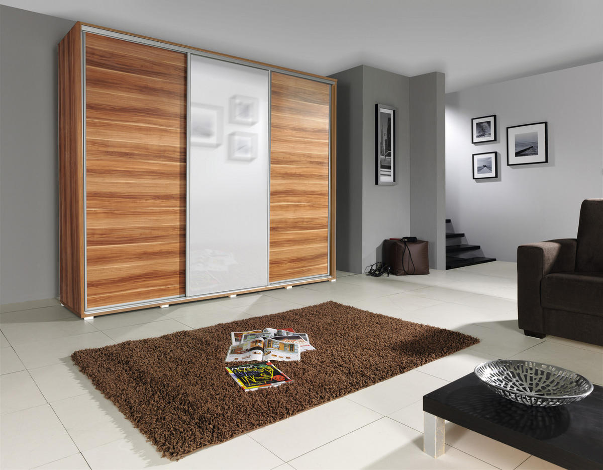 SCHIEBETÜRENSCHRANK - Kleiderschrank MONACO - Pflaume - Pflaume, Holzwerkstoff (255/251/66cm) - Möblo