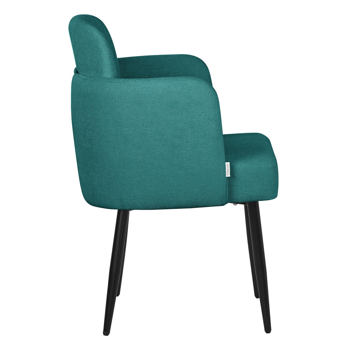 ESSZIMMERSTUHL Petrol mit Stoffbezug - Petrol/Schwarz, Textil/Metall (59/86/59cm) - ML-DESIGN